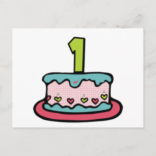 Postal Torta de cumpleaños con edad