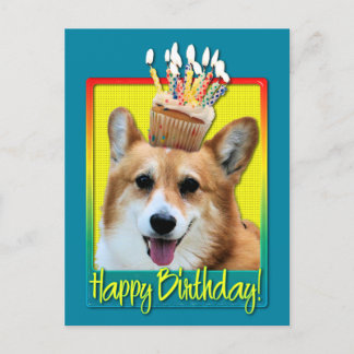 Postal Torta de cumpleaños - Corgi - Owen