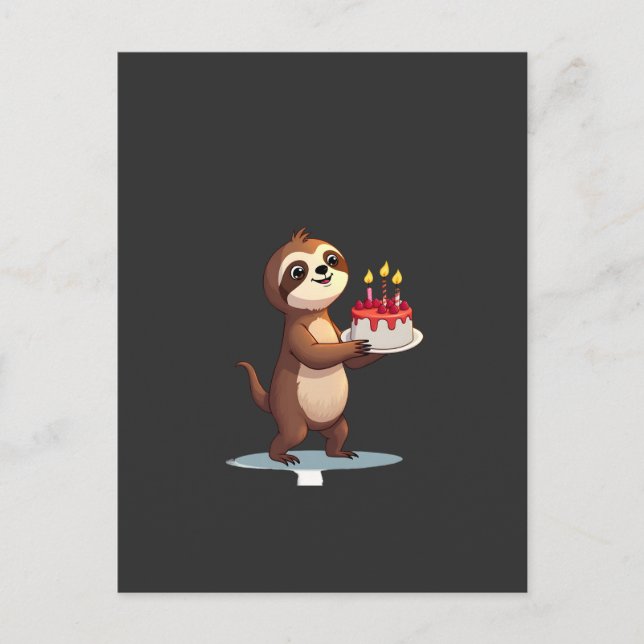 Postal Torta de cumpleaños divertida con disfraz de perez (Anverso)
