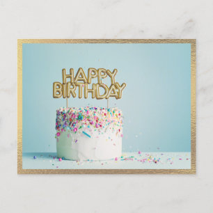 Postal Torta de cumpleaños elegante moderna