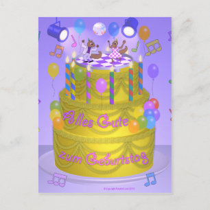 Postal Torta de "cumpleaños feliz" (alemán)