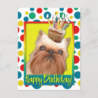 Postal Torta de cumpleaños - Griffon de Bruselas