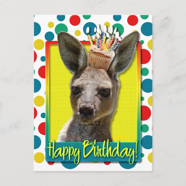 Postal Torta de cumpleaños - Kangaroo (Anverso)