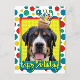 Postal Torta de cumpleaños - Perro de montaña suizo mayor