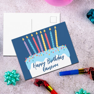 Postal Torta de Cumpleaños Personalizada de Moda