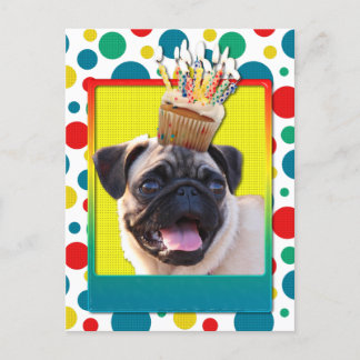 Postal Torta de cumpleaños - Pug