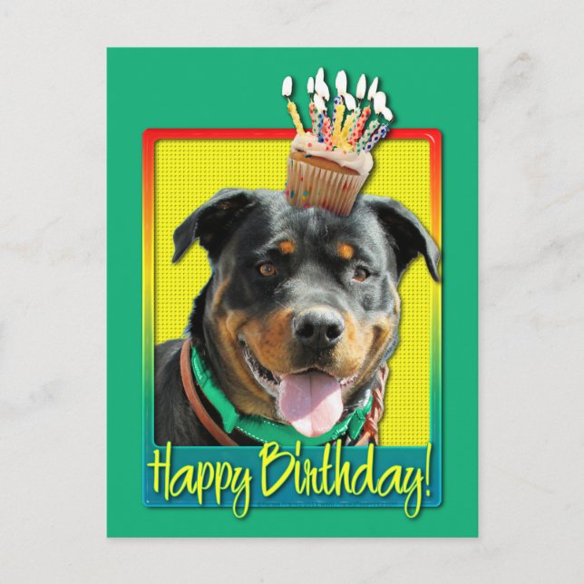 Postal Torta de cumpleaños - Rottweiler - SambaParTi (Anverso)