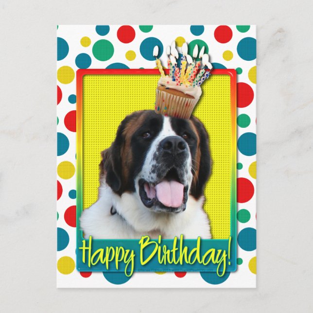 Postal Torta de cumpleaños - San Bernardo - Mae (Anverso)