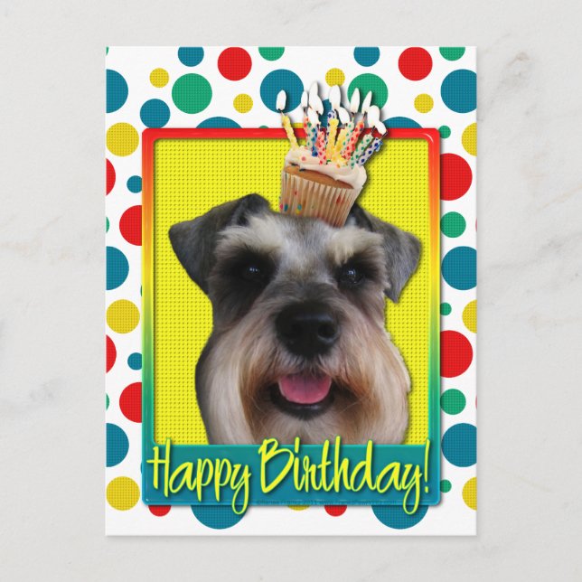 Postal Torta de cumpleaños - Schnauzer (Anverso)