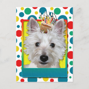 Postal Torta de cumpleaños - Westie - Tanque