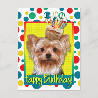 Postal Torta de cumpleaños - Yorkshire Terrier