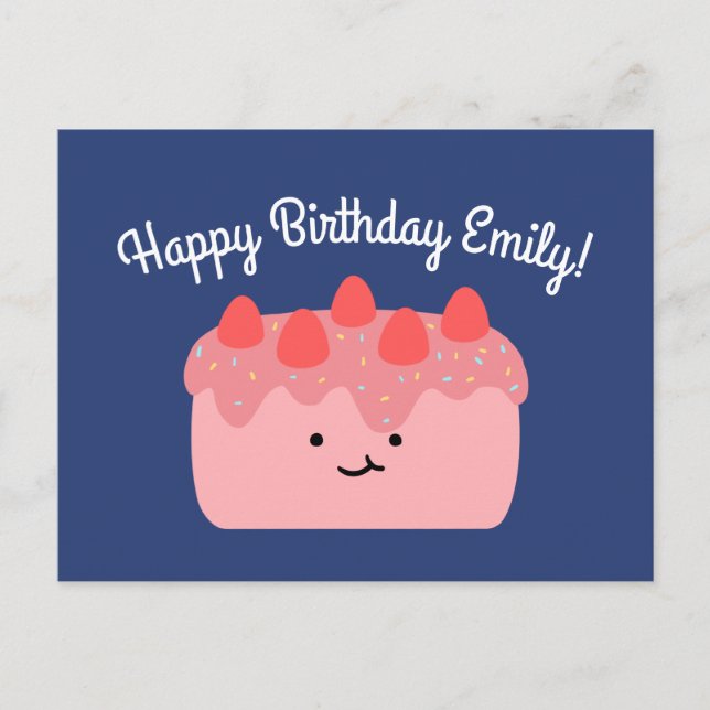 Postal Torta de fresa (Anverso)