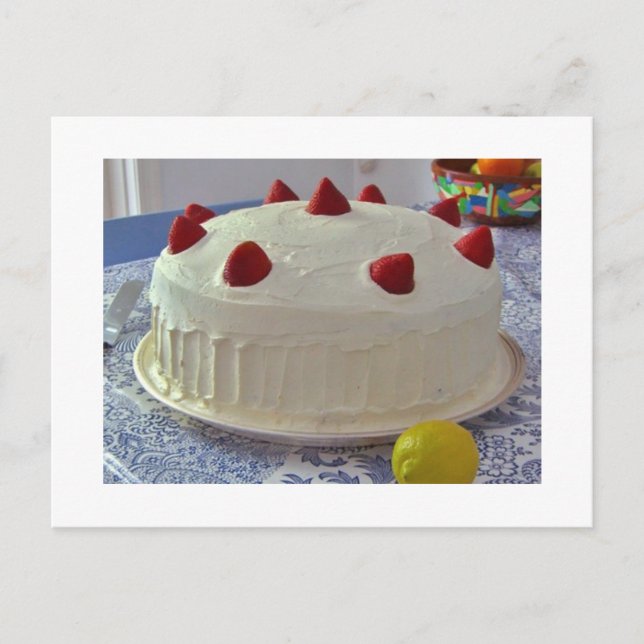Postal Torta de fresa (Anverso)