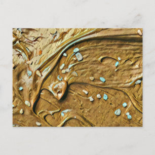 Postal Torta de helado de chocolate fundida rociando