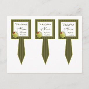Postal Torta de la Copa Picar Martini Oliva Rayas verdes