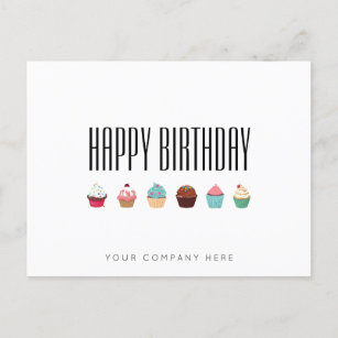Postal Torta de negocios Feliz cumpleaños
