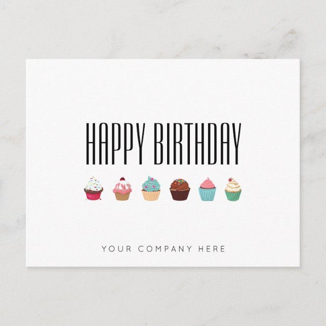 Postal Torta de negocios Feliz cumpleaños (Anverso)
