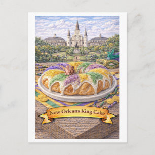 Postal Torta de Reyes de Nueva Orleans (Serie de Comida A