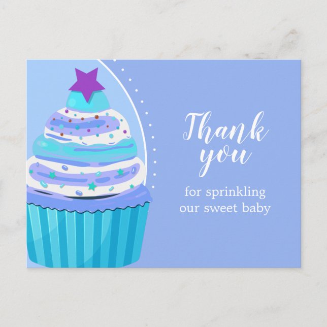 Postal Torta de torta gracias bebé aspersar Baby Shower (Anverso)