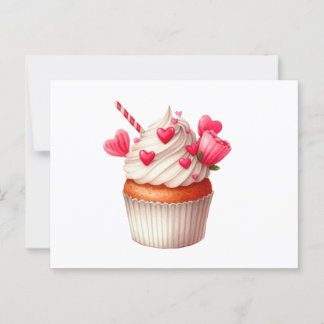 Postal Torta Dulce Con Corazones