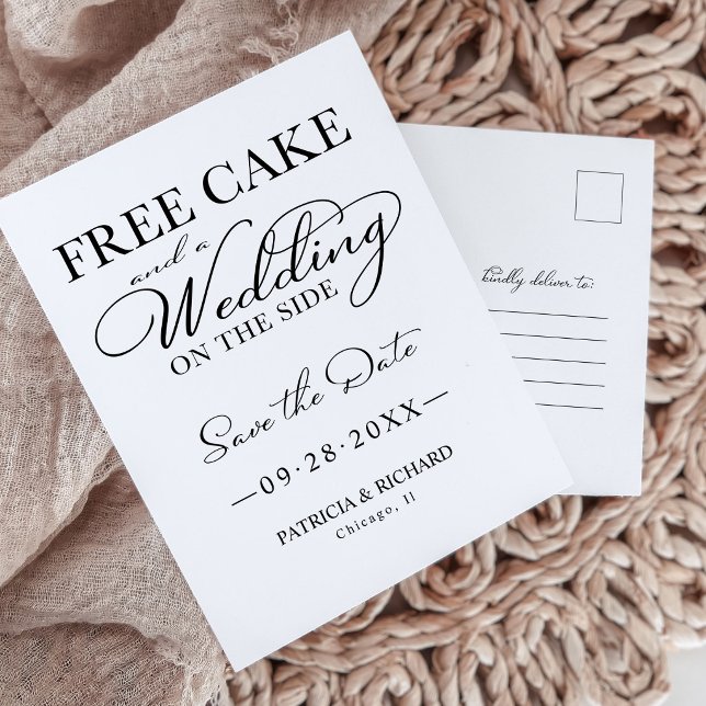 Postal Torta Gratis Boda Save The Date Divertido (Subido por el creador)