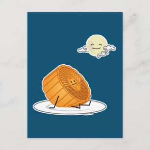 Postal Torta lunar del festival de mediados de otoño luna