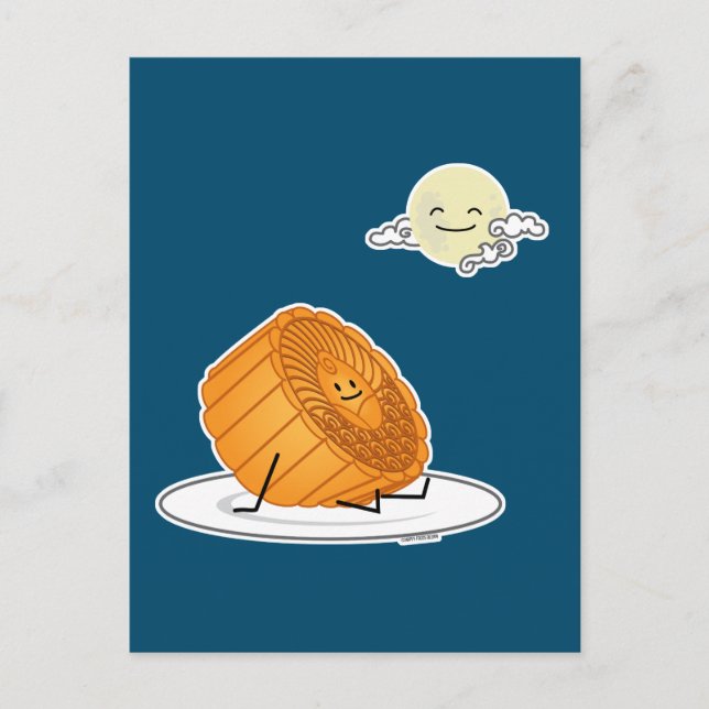 Postal Torta lunar del festival de mediados de otoño luna (Anverso)