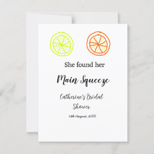 Postal Torta principal limón cítrico ducha de novia añadi