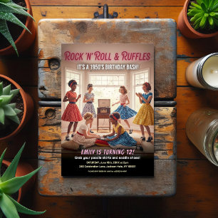 Postal Tortas de Rock 'n' Roll Fiesta de Cumpleaños Años 
