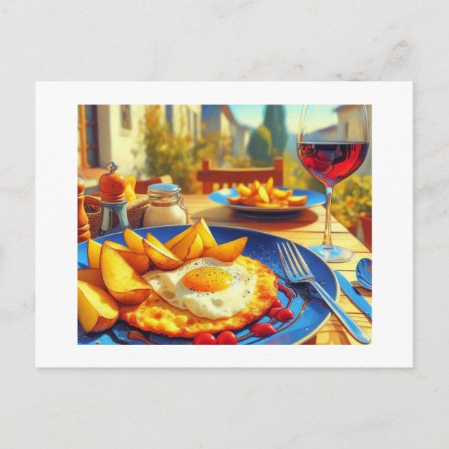 Postal tortilla de patata española, (Anverso)