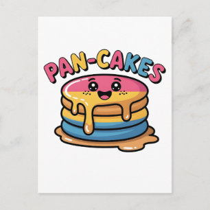 Postal Tortitas Divertidas Pansexual LGBTQ Diversión Orgu