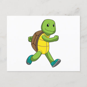Postal Tortuga como corredora en carrera