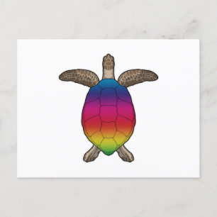 Postal Tortuga con colores arcoiris