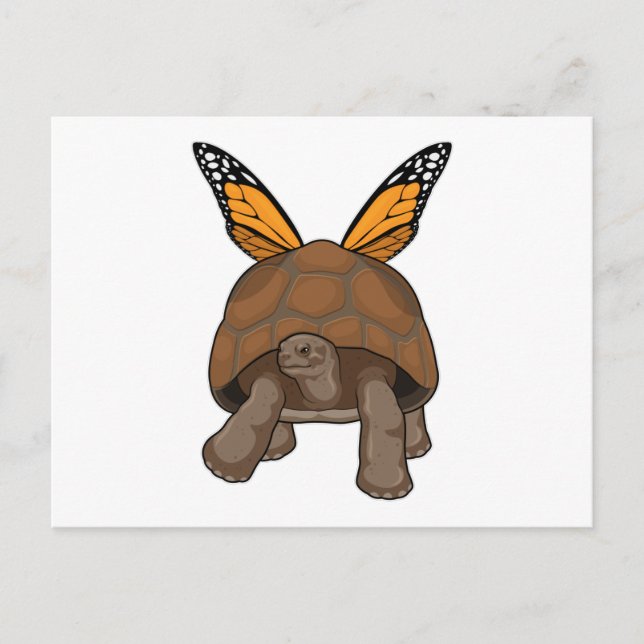 Postal Tortuga con colores arcoiris (Anverso)
