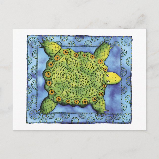 Postal Tortuga con estampado (Anverso)