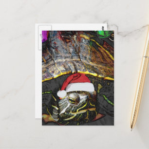 Postal Tortuga de Navidad adorable