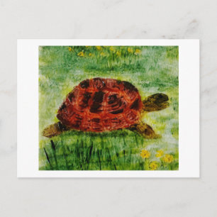 Postal Tortuga de pintura animal reptil