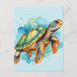 Postal Tortuga de pintura suave