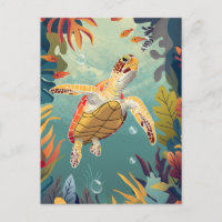 Tortuga del Mar Verde Nade En El Océano Pacífico