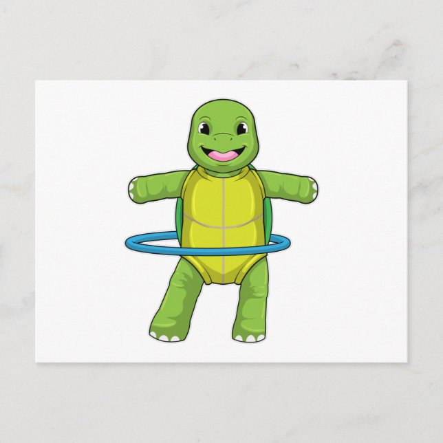 Postal Tortuga en Fitness con neumáticos de Fitness (Anverso)