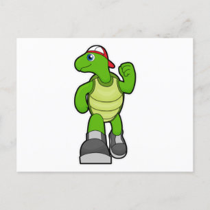 Postal Tortuga en marcha con tapón
