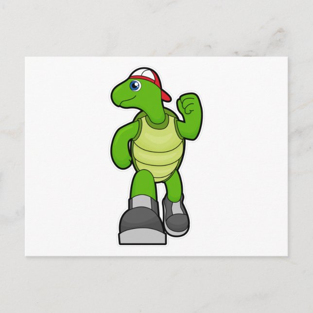 Postal Tortuga en marcha con tapón (Anverso)