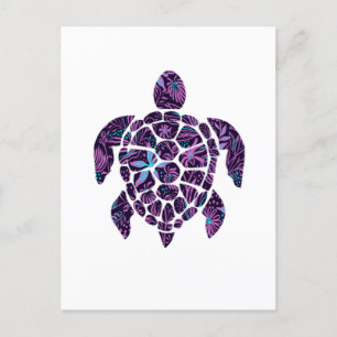 Postal Tortuga floral