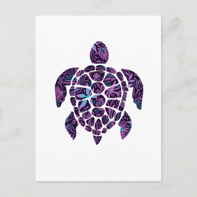 Postal Tortuga floral (Anverso)