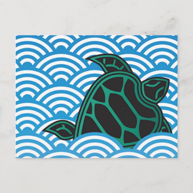 Postal Tortuga Hawaii de la bahía de Hanauma (Anverso)