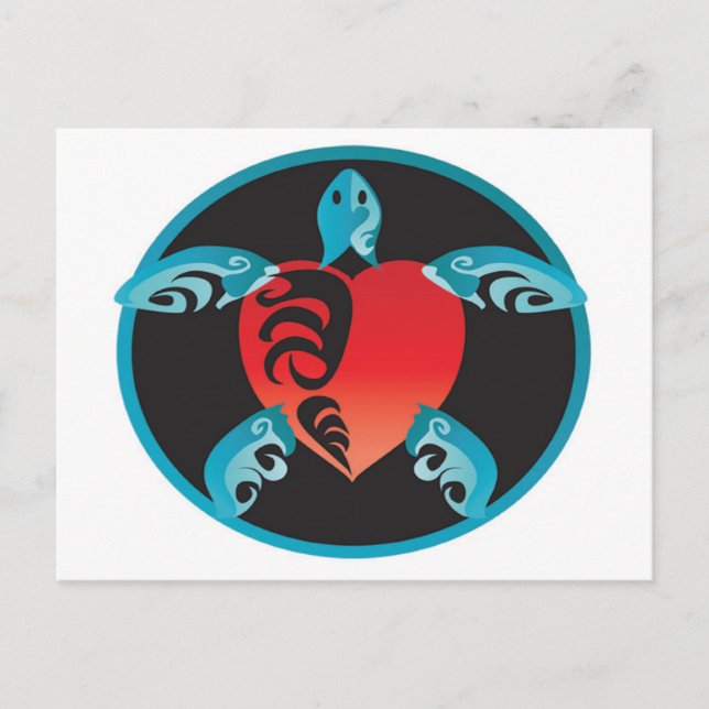 Postal Tortuga Hawaii de la bahía de Hanauma (Anverso)