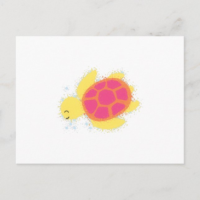 Postal Tortuga Marina Adorable (Anverso)
