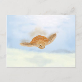 Postal Tortuga marina bajo el agua.