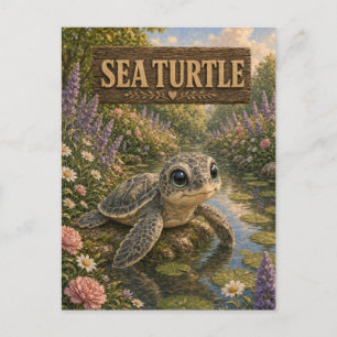 Postal Tortuga Marina Cuaderno Infantil Animal de Guarder