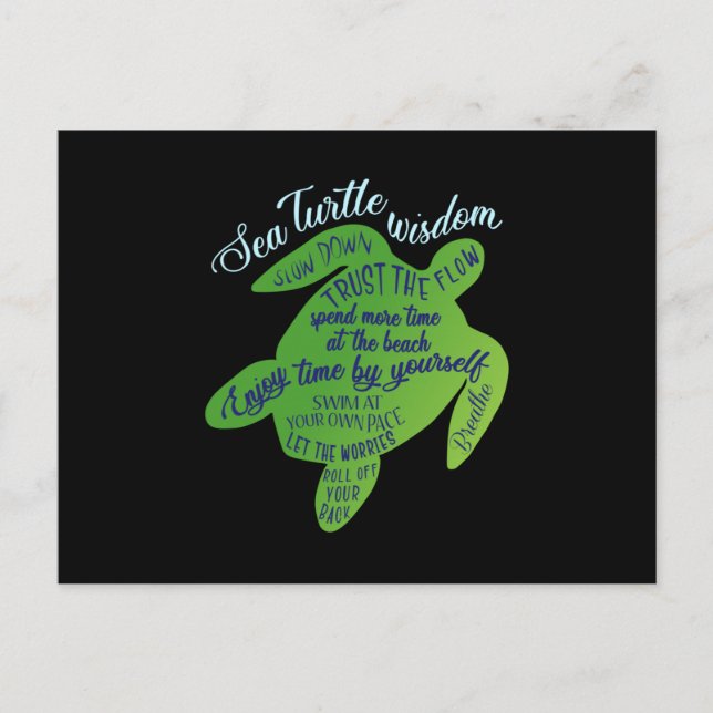 Postal Tortuga marina Océano Animal Sealife Gift Idea (Anverso)